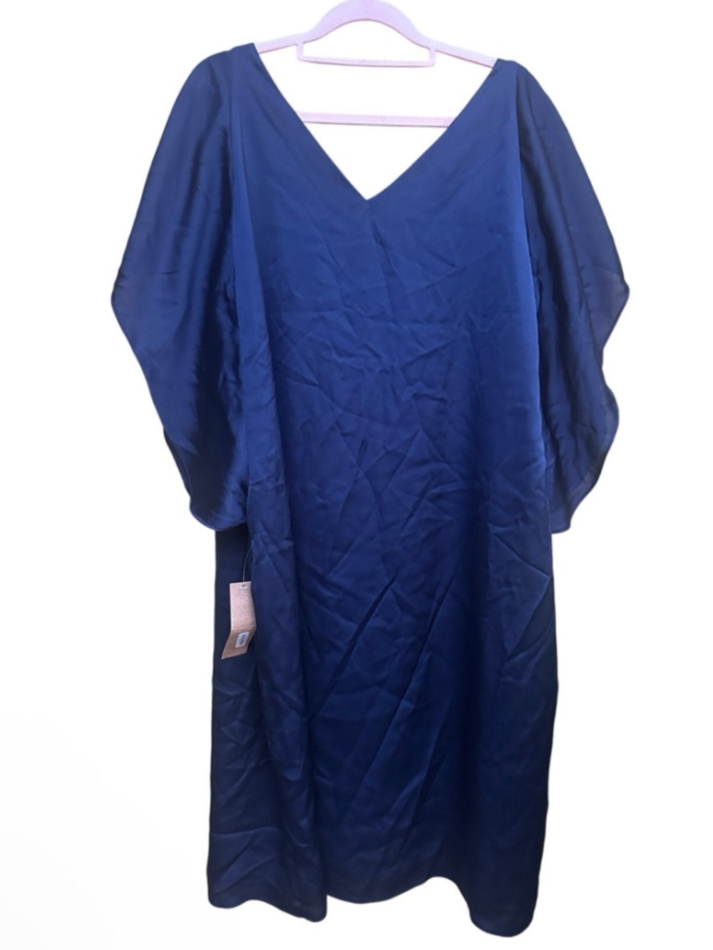 NWT Rachel Roy Curvy 2X Navy V Neck Batwing Sleeve Dress